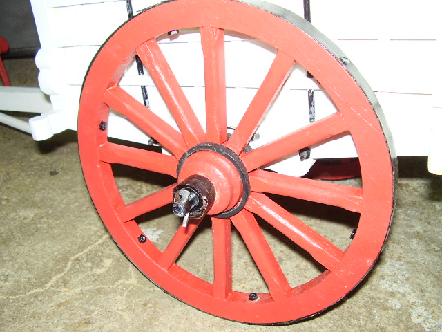 detalle de las ruedas fresadas de un carro en miniatura