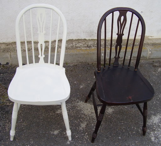 sillas lacadas en blanco en avila