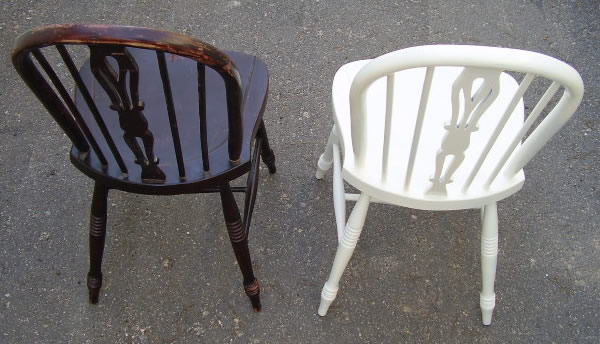 sillas lacadas en blanco roto